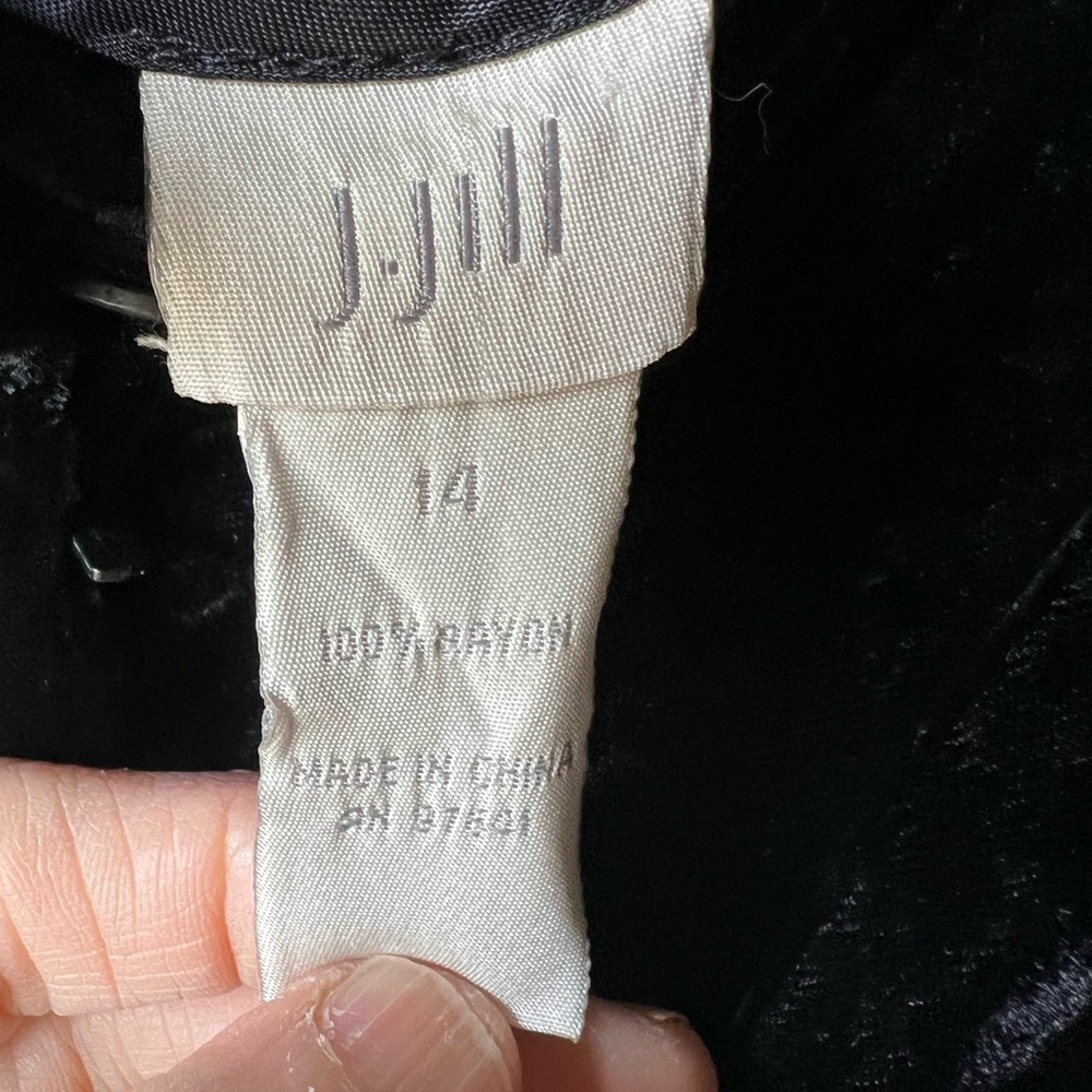J. Jill Black Velvet wide leg pants